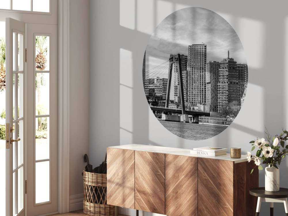 Zwart-Wit Skyline met Willemsbrug