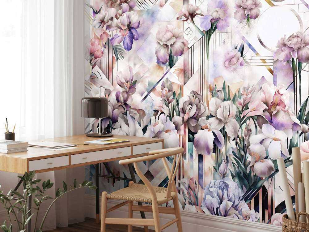 Huge Watercolor Irises Pink