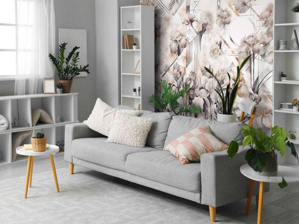 Huge Watercolor Irises Sepia