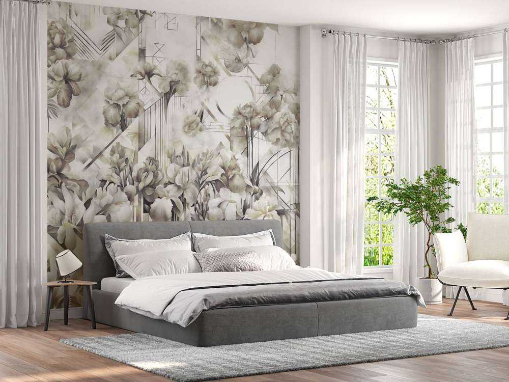 Huge Watercolor Irises Green