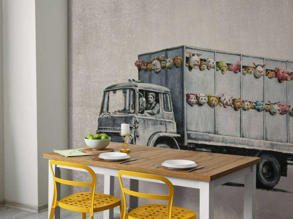 Banksy - Meat truck, soft concrete