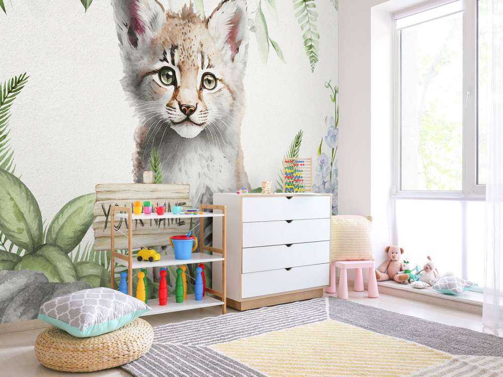 Baby lynx in de jungle
