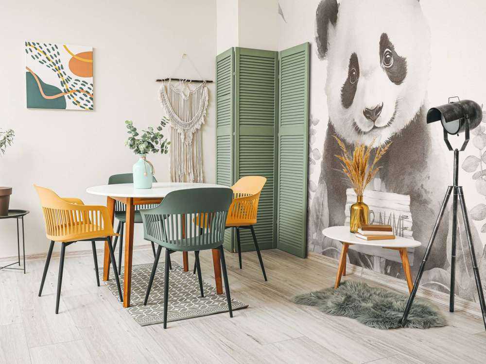 Baby panda in de jungle beige