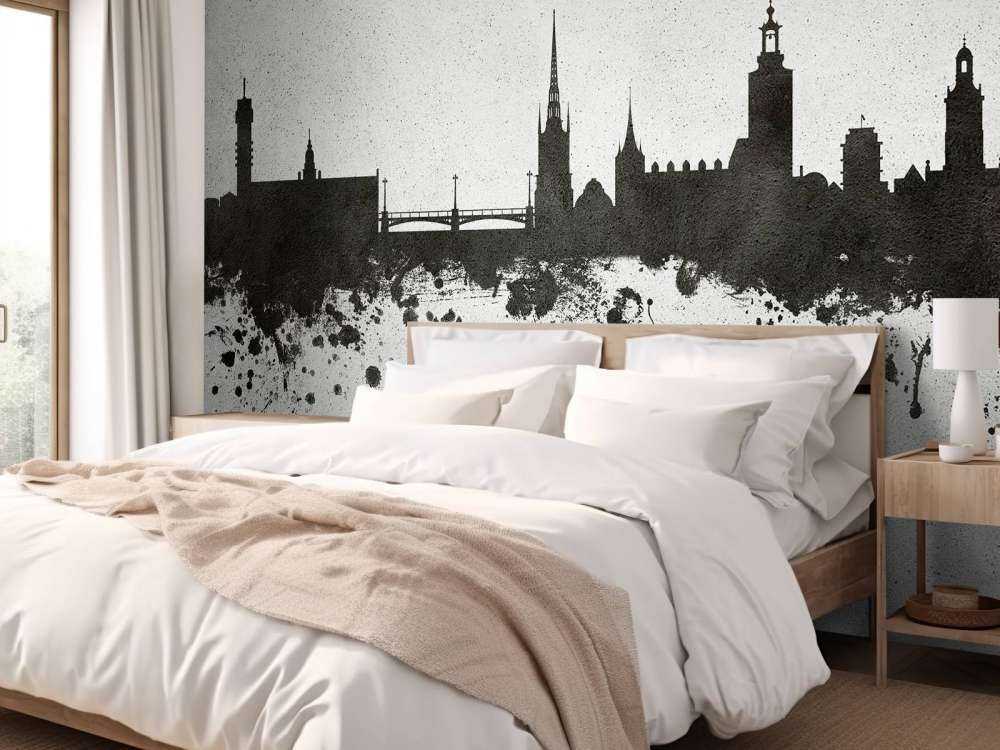 Waterverf skyline, Stockholm