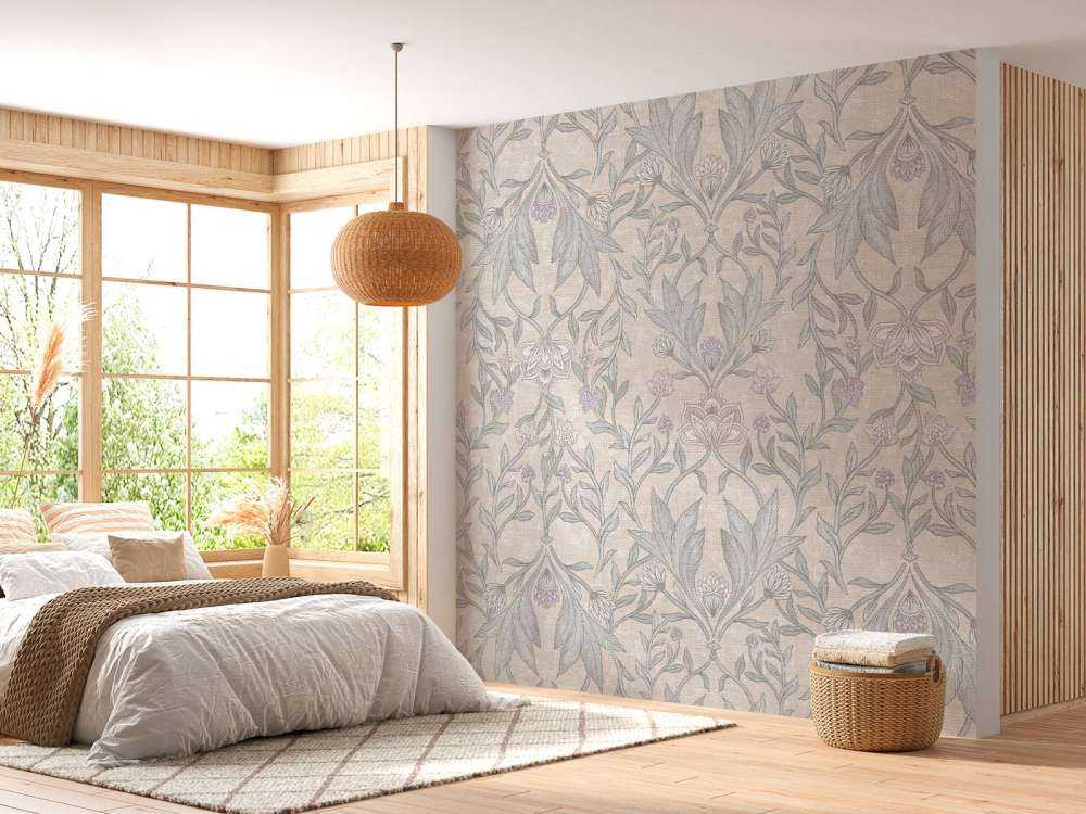 Morris bloemen damask - neutral beige