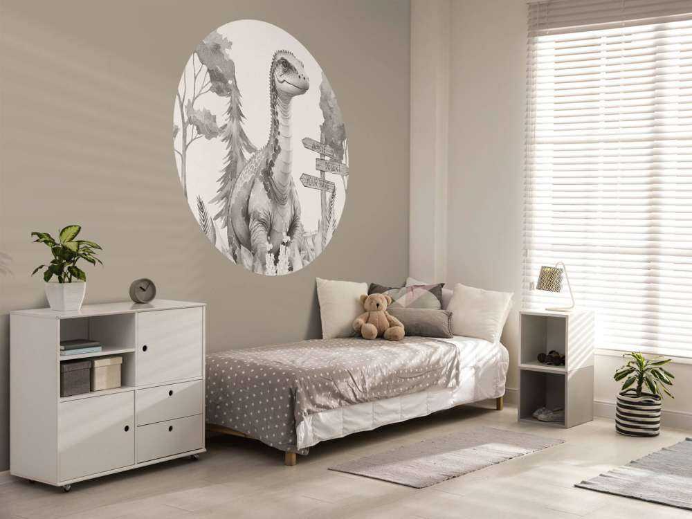 Baby brachiosaurus in de jungle beige