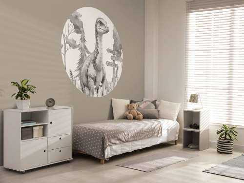 Baby brachiosaurus in de jungle beige