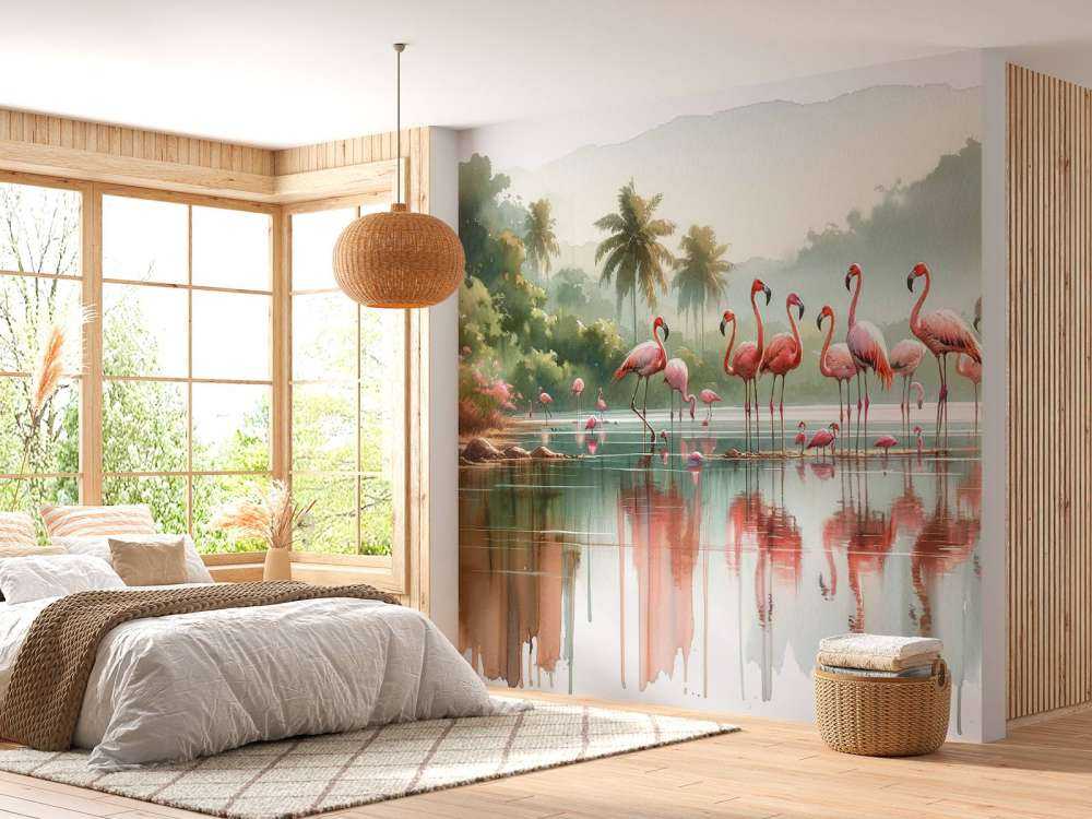 Morning Reflections of Flamingos