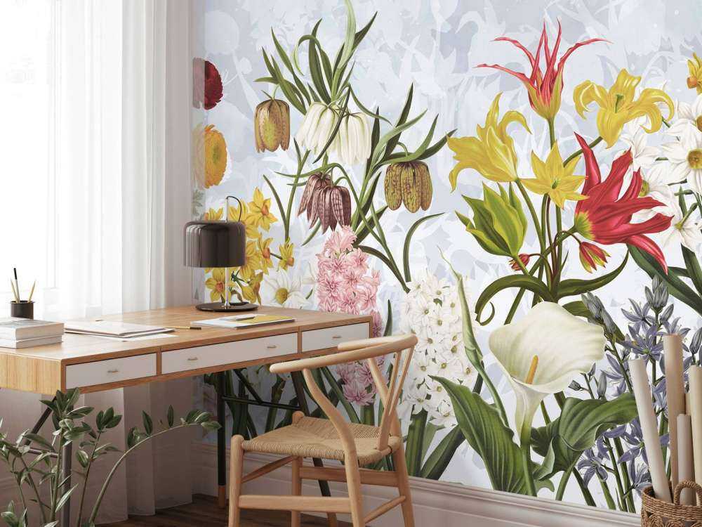 Spring Flowers - Cloudy Sky Blue