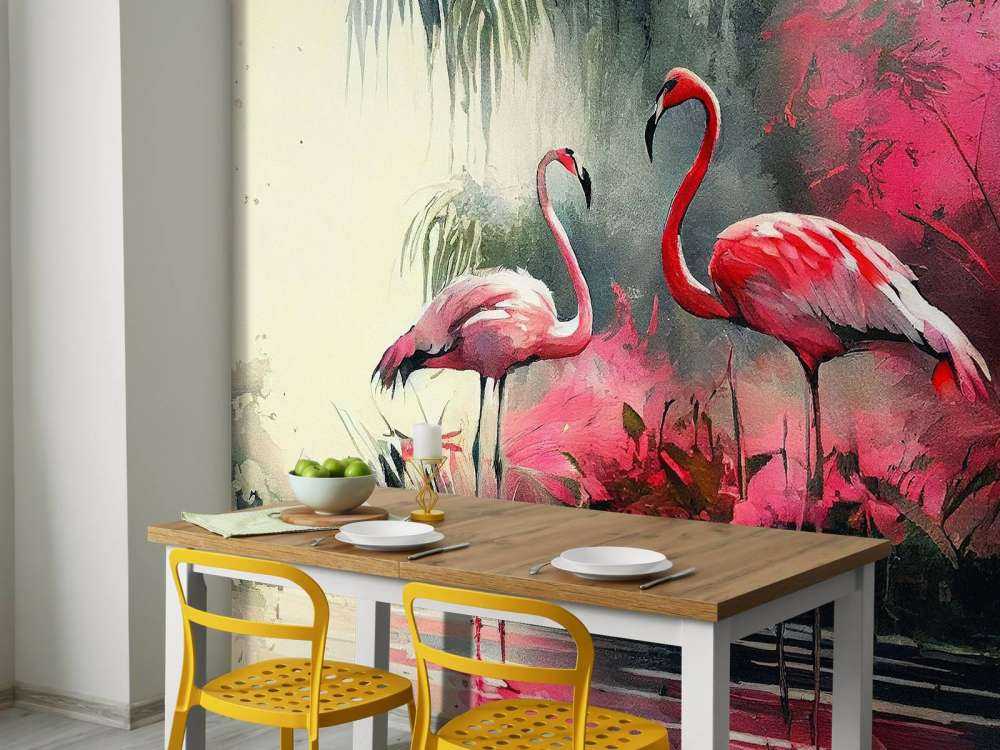 Karmijnrode Flamingo Schets