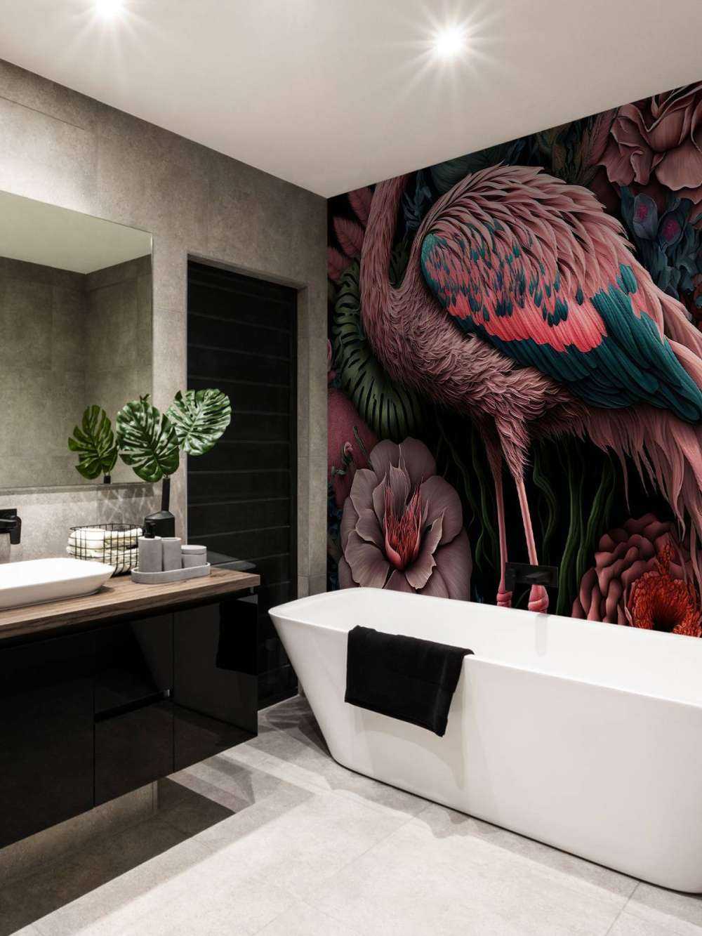 Flamingo Bloemenpracht Nacht