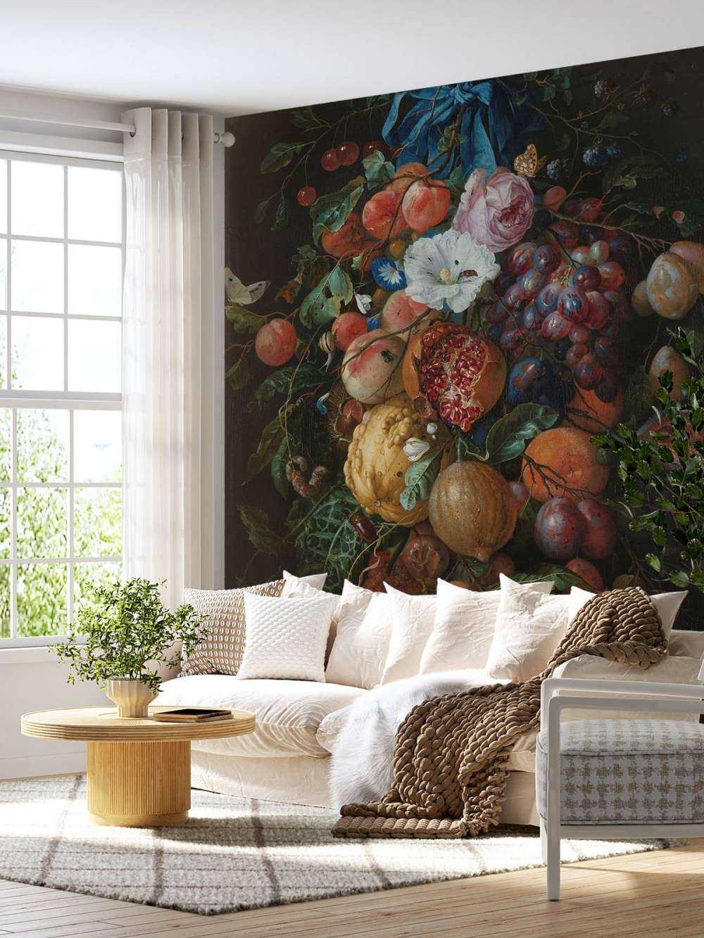 Festoen van vruchten en bloemen