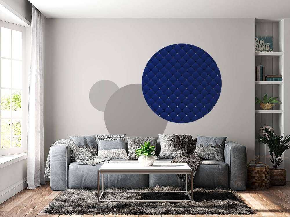 Donkerblauw chesterfield patroon