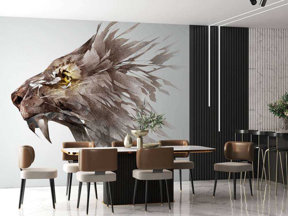 Schets van een boze leeuw