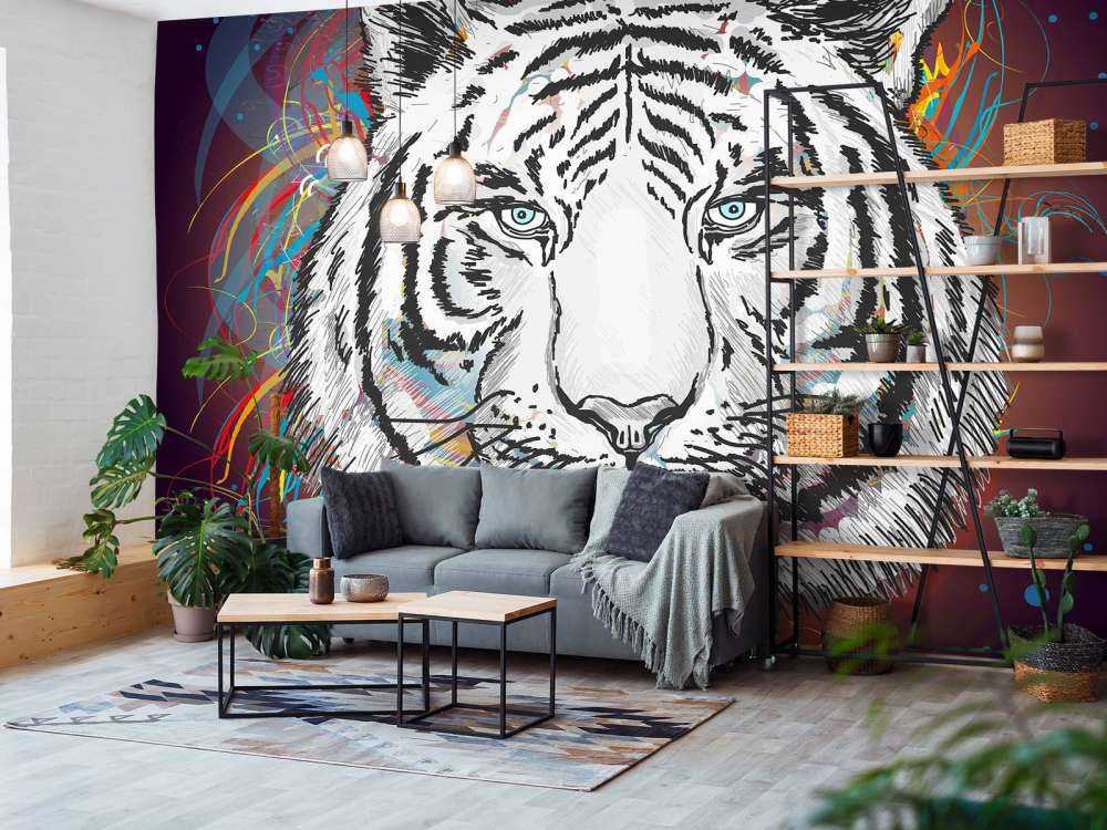 Tijger in de ruimte vector