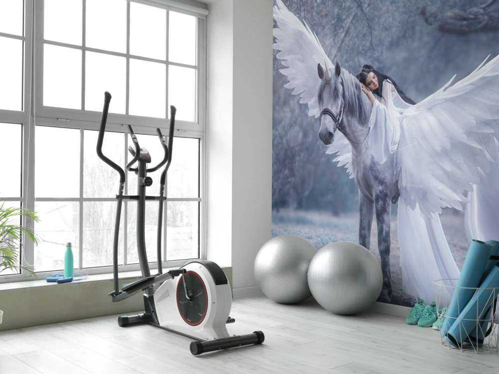 Witte eenhoorn in de winter