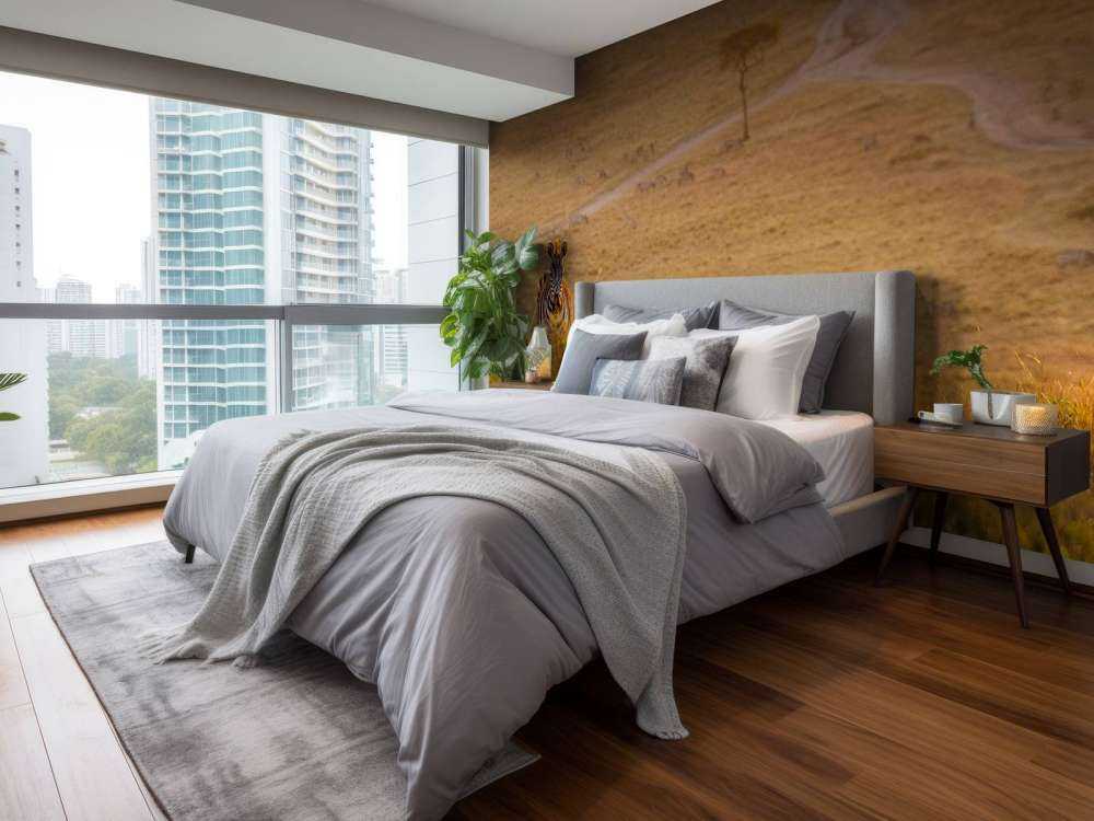 Zebra maakt een wandeling bij zonsondergang