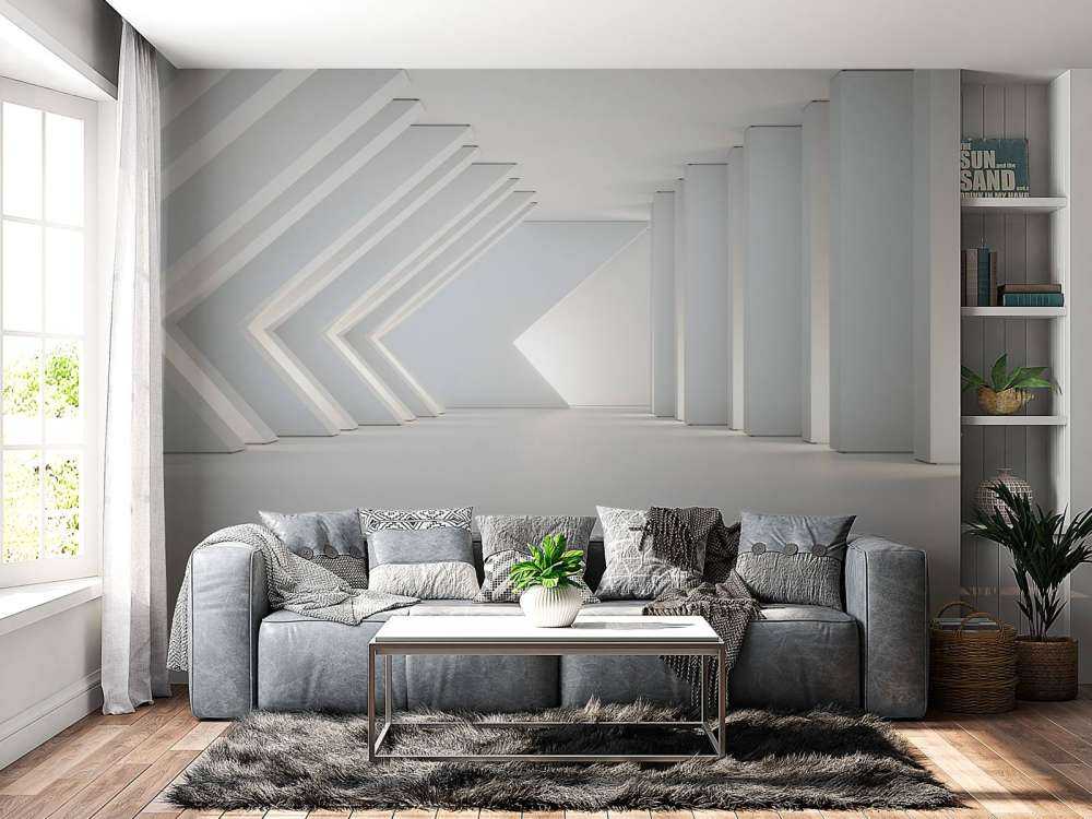 Architectonische witte kamer in 3D