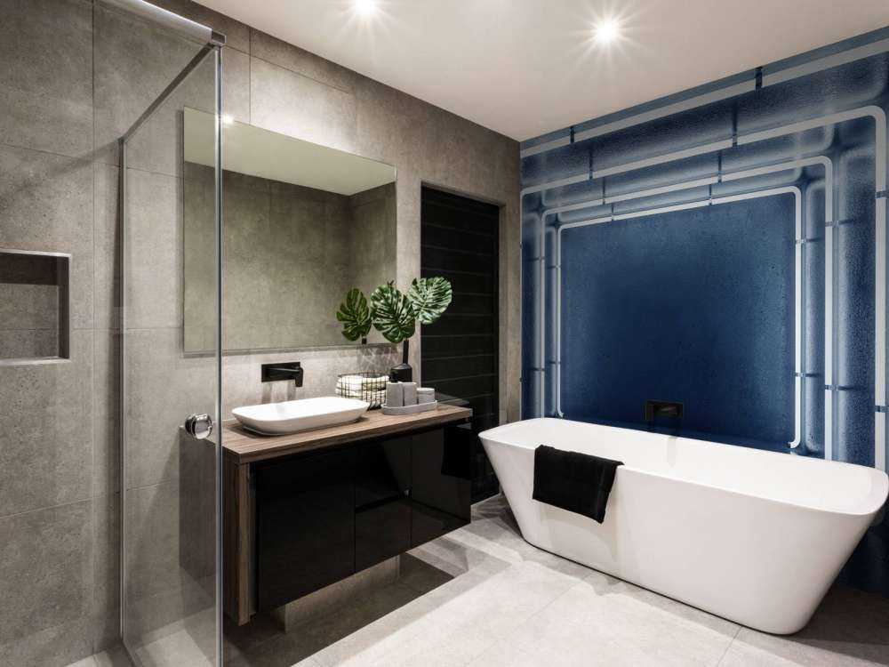 Betonnen neon verlichte garage