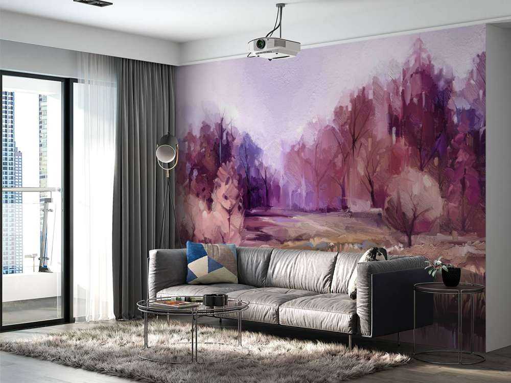 Olieverfschilderij van een prachtig kleurrijk landschap