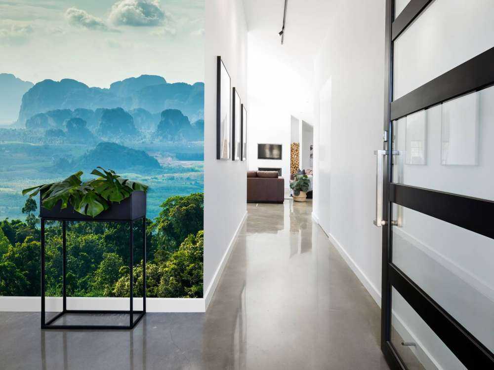 Mistig landschap in Thailand