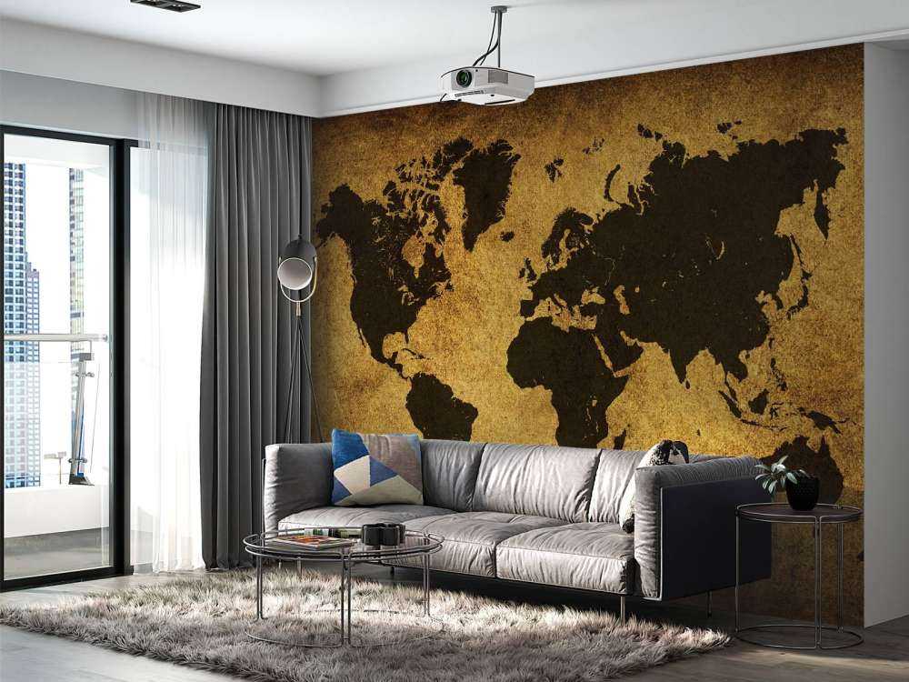 Wereldkaart in oude stijl