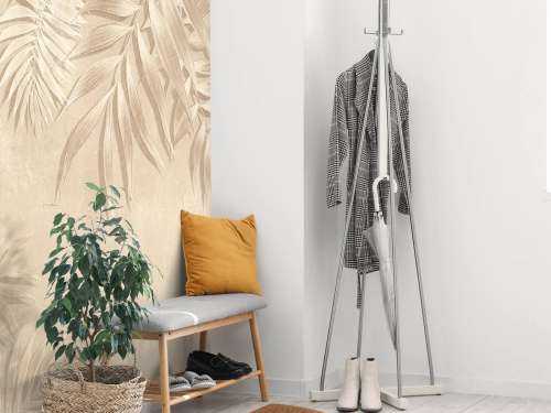 Palmbladeren textuur, beige