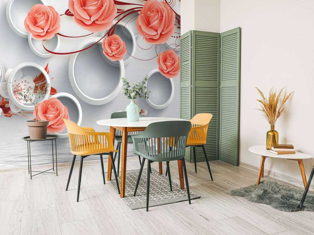 3D cirkels en bloemen