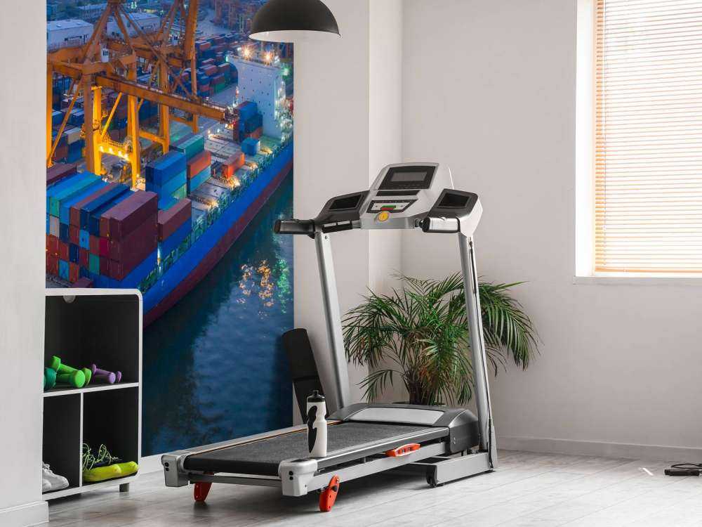 Luchtfoto van een containerschip in de haven