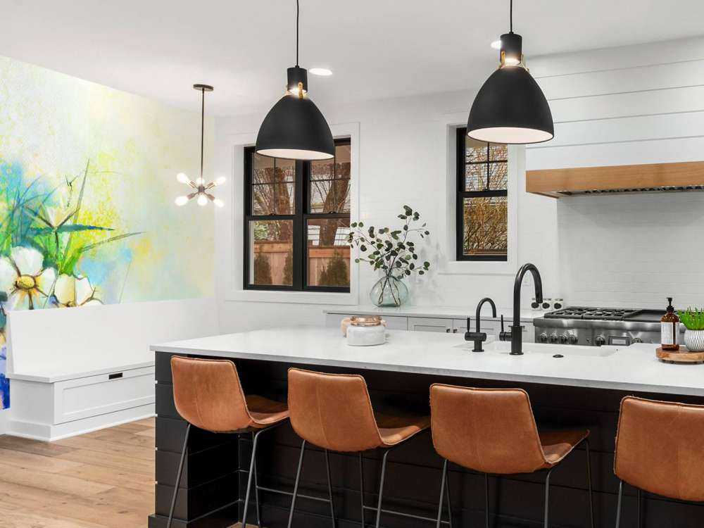 Bloemen schilderij met een wazige achtergrond