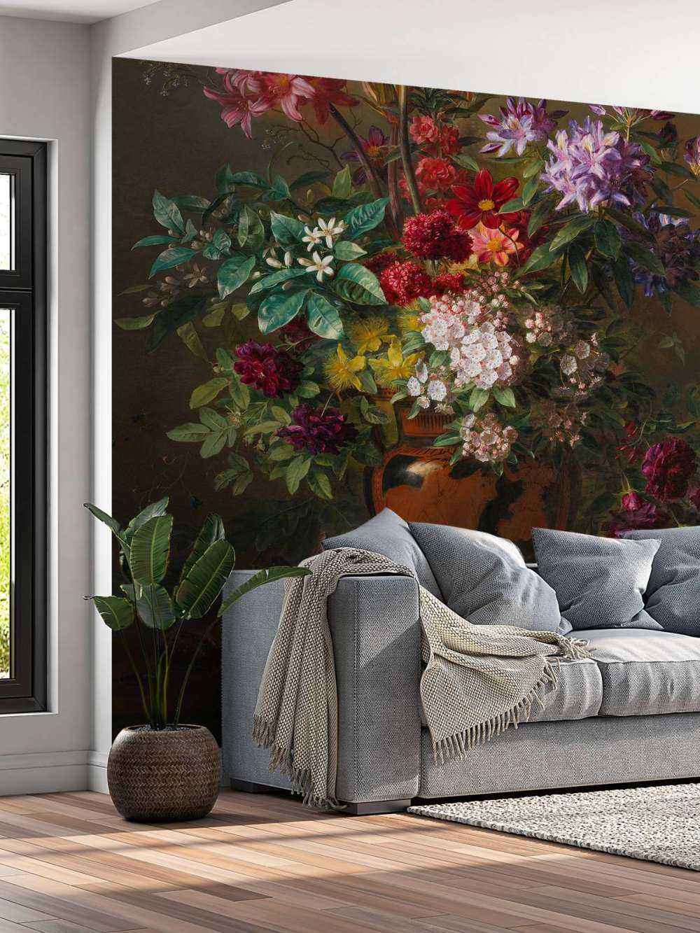  Stilleven met bloemen in een Griekse vaas