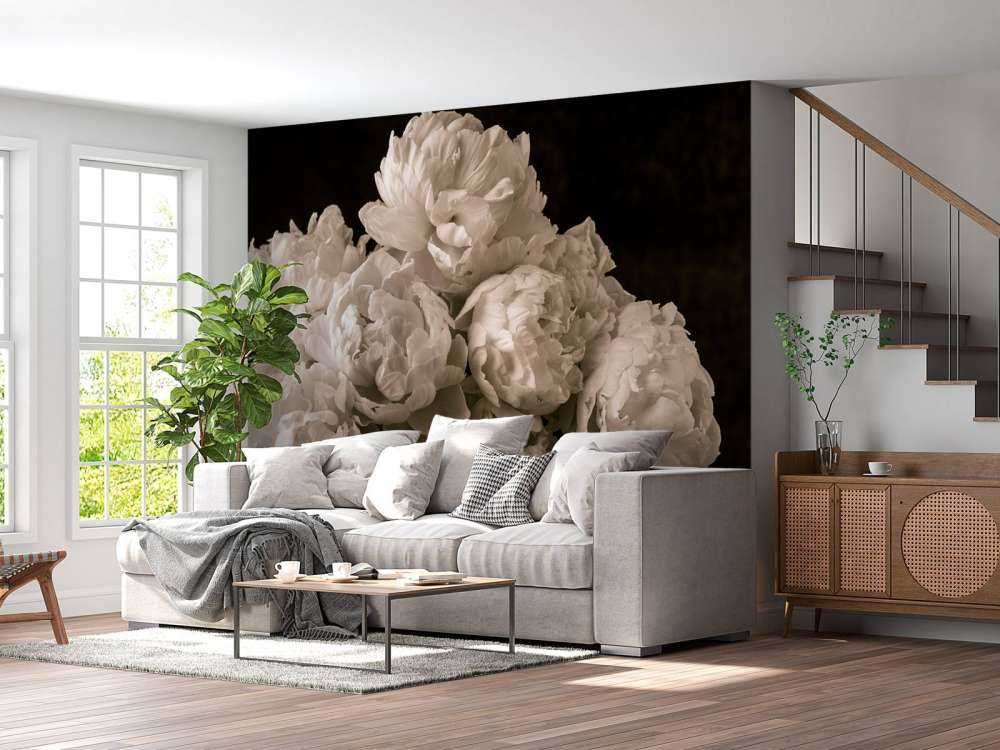 Bos pioenrozen vintage