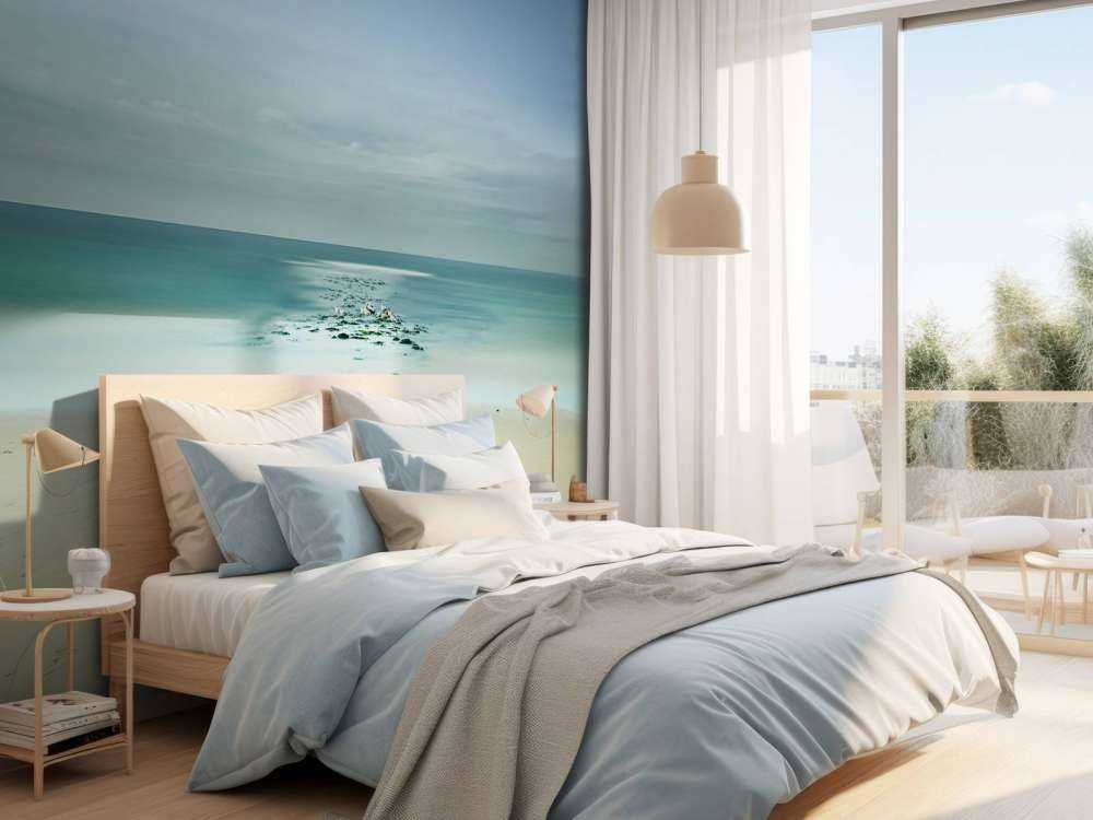 Rustige zee met meeuwen