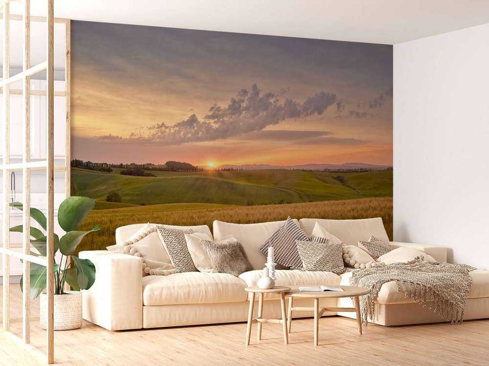 Zonsondergang in Italiaans landschap