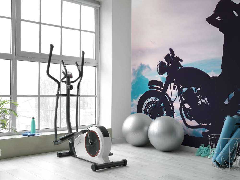 Silhouet motorrijder