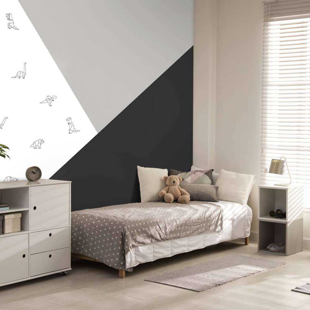 Zwart-wit driehoeken met dino's