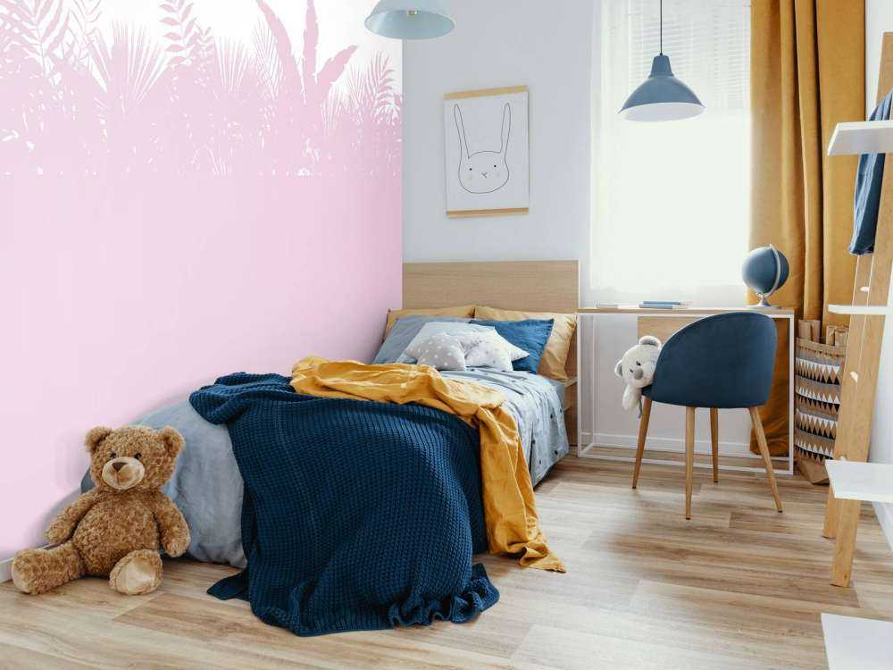 Silhouetten palmbladeren, roze