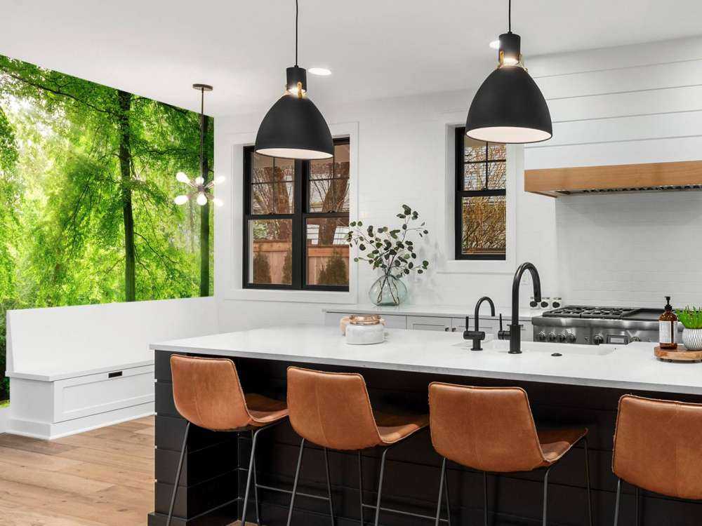 Bos met lichte nevel