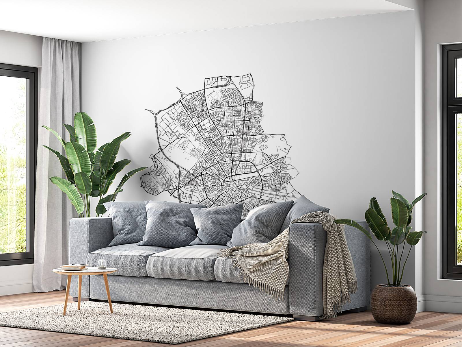 Plattegrond van Eindhoven, wit