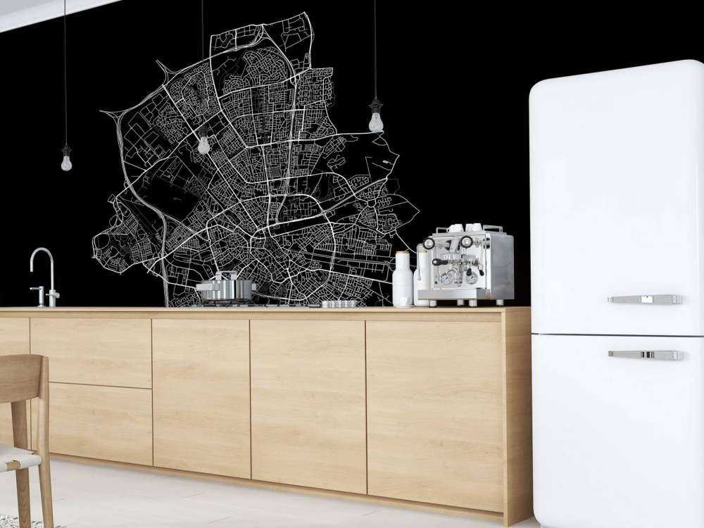 Plattegrond van Eindhoven, zwart